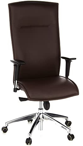 hjh OFFICE 600040 Chefsessel Murano 20 Leder Braun Bürostuhl, hohe Rückenlehne, verstellbare Armlehnen