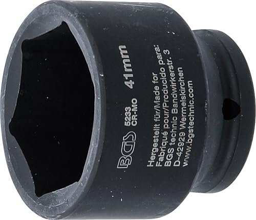 BGS 5233 | Llaves de vaso impacto hexagonal | entrada 12,5 mm (1/2) | 41 mm