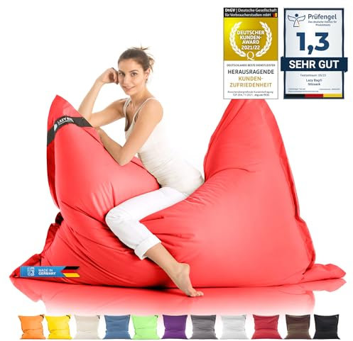 LAZY BAG Riesen-Sitzsack Classic XXL 140x180 cm | Sitzkissen 2-in-1 für relaxtes Sitzen & Liegen | Bequeme Indoor & Outdoor Momente Dank 4 Mio. EPS-Perlen für perfekte Ergonomie | waschbarer Bezug