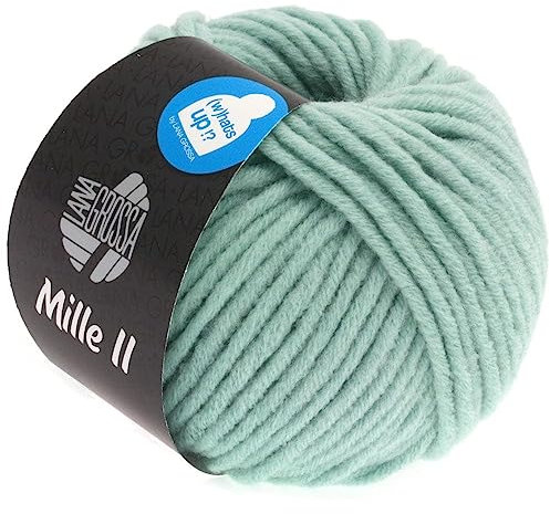 LANA GROSSA Mille II | Strapazierfähiges Mischgarn mit Merinowolle, waschmaschinenfest | Handstrickgarn aus 50% Schurwolle & 50% Acryl | 50g Wolle zum Stricken & Häkeln | 55m Garn FB86