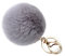 NOVAGO Porte Clé Pompon en Vrai Poil de Lapin, Doux au Toucher Garanti (Gris Clair)