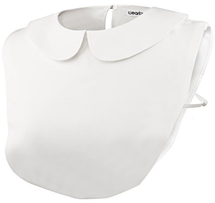 Wearlizer Frauen Kragen Puppe Chiffon Abnehmbare Hälfte Shirt Bluse in Baumwolle - Weiß