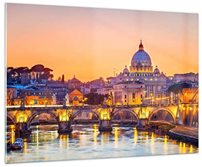 ARTTOR Bilder auf Glas 100x70cm Glasbild Rom Italien Basilika Geschichte Groß Wanddeko Bild im Glas Schlafzimmer Küche Deko Wandbilder Dekoration Wohnzimmer Modern Wand Kunstdruck Art GAA100x70-2704