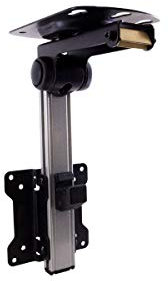 Monoprice 116122 Under Cabinet Tilt TV Wall Mount Bracket - For TVs Up to 27in Max Weight 44lbs VESA Patterns Up to 100x100 Silver
