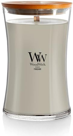 Woodwick Kamin Jar Kerze - Weiß, 623g, 10,2 x 10,3 x cm