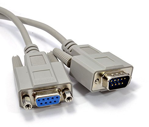 kenable Serial RS232 Extension Cable DB9M to F 9 pin Male to Female 3m BEIGE [3 metres]