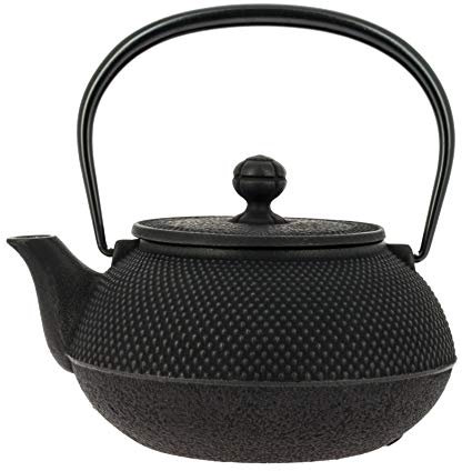 Iwachu Japanische Gusseisen Teekanne mit Filter und Traditionelles Design 900 ml schwarz