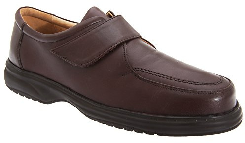Roamers Leather Apron Touch Fastening Leisure Lightweight Wide Fit Shoes