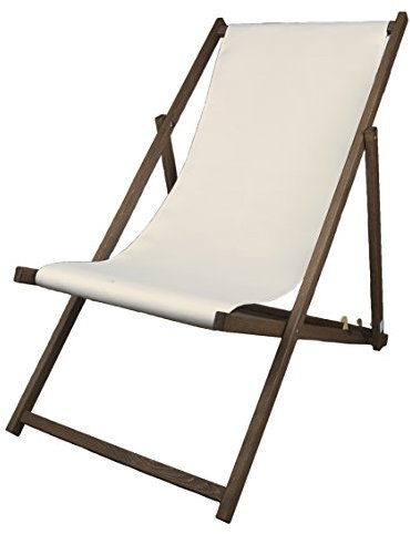 Promo Trade GmbH Liegestuhl, Holz, weiß, 138 x 59 x 5 cm