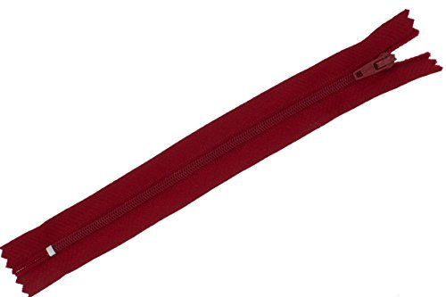 FIM Reißverschluss Nylon feine Spirale Nr.3 nicht teilbar für Hosen usw. Farbe: 11 - dunkelrot(163), 40cm lang