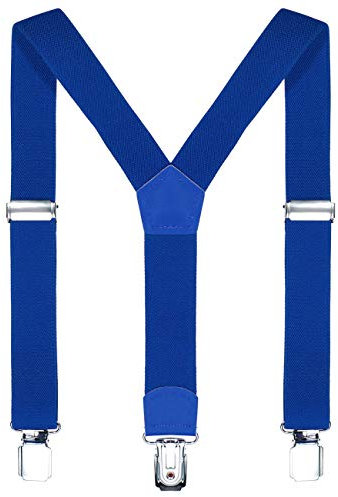 DonDon Kinder Hosenträger blau 2 cm schmal längenverstellbar für eine Körpergröße von 80 cm bis 110 cm bzw. 1-5 Jahre