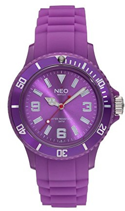 NEO watch N1-014 Uni-Armbanduhr, Silikonarmband, Violett, dunkelviolett, Riemen