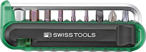 PB Swiss Tools Fahrrad Multitool PB 470 | 100% Swiss Made | Multitool Werkzeug mit Bits, Winkelschraubendreher, Adapter, Reifenheber für Mountainbike, Rennrad, Fahrrad