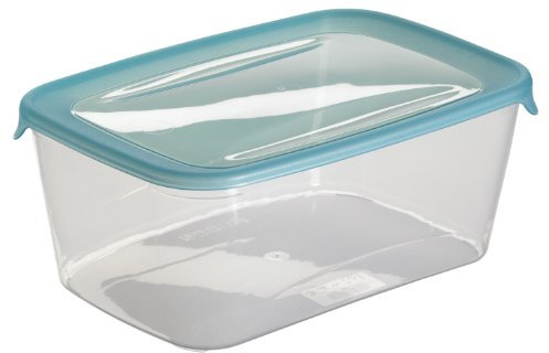 Curver 180690 Fresh'N Go Frischhaltedose, dicht verschließbar, rechteckig, Polypropylen, transparent/blau, Polypropylen, transparent/blau, 3 l