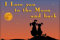I Love You to The Moon and Back Fridge Magnet Gift - Perfect for an Anniversary or Birthday Present for Your Loved one.