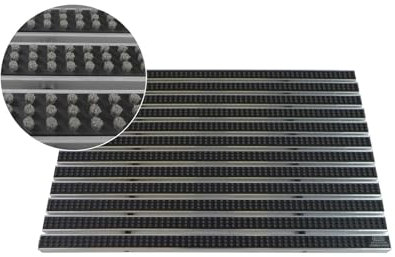 EMCO Eingangsmatte DIPLOMAT 22mm Bürsten grau Fußmatte Schmutzfangmatte Fußabtreter Antirutschmatte, Größe:990 x 490 mm