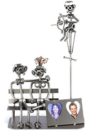 Steelman24 I Schraubenmännchen Liebespaar Mit Bilderrahmen I Made in Germany I Handarbeit I Geschenkidee I Stahlfigur I Metallfigur I Metallmännchen