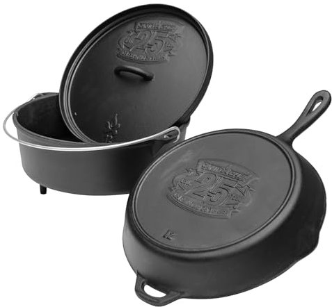 Camp Chef 25th Anniversary Cast Iron Set, 12 Dutch Oven und 12 Pfanne mit Deckel