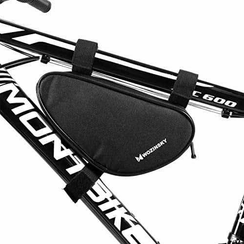 WOZINSKY Fahrradtasche, Rahmentasche, wasserdicht, Tasche für E-Bike, Mountainbike, Rennrad, Bike Bag, Fahrradtasche mit Smartphone-Fach, Fahrradtasche 1,5 Liter, Schwarz