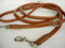 Luxus HUNDELEINE, Runde Leine, 220cm/8mm, Echt Leder + Cognac, 3xVerstellbar, handgenäht