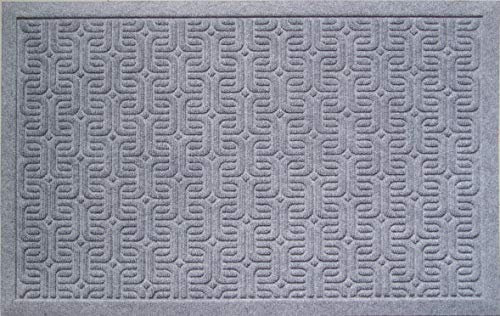 Entryways B9005 Geometrisches Muster Wetterfeste Polypropylen-Matte, Polypropylene, blau, 45 x 75 x 0.5 cm