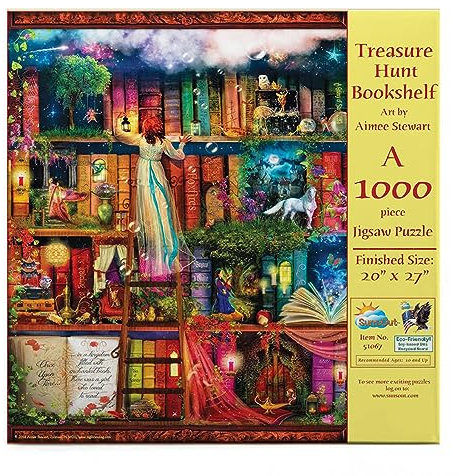 SunsOut 51067 - Stewart: Treasure Hunt Bookshelf - 1000 Teile Puzzle