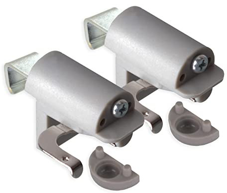 KLEMMFLEX Klemmhalter für Jalousien, Jalousie Halterung ohne Bohren, zum Klemmen, 2 Stück, grau, Stabiler Klemmträger mit Metallbügel, verstellbar von 4-25 mm, für Fenster und Balkontüren