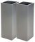 VIVANNO 2er Set Zink Blumenkübel Pflanzkübel Block Design 65 cm, Silber