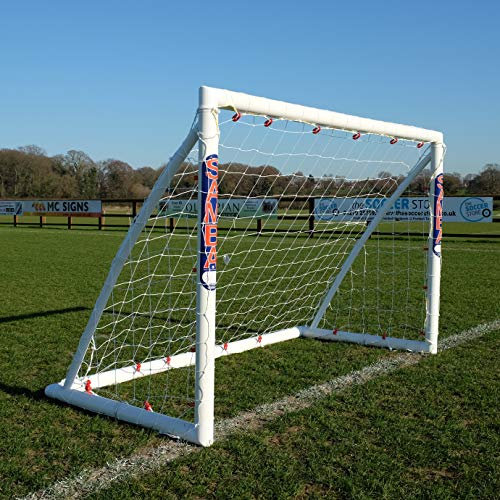 Samba 6ft x4ft Garden Football Goal - All Weather uPVC Football Training Goal Posts - Heavy Duty Nets