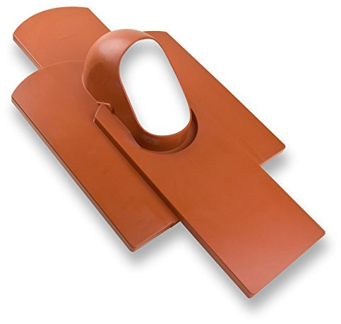 Klöber Venduct Dach Grundplatte Dachdurchführung DN 100 mm Biberschwanz Dachentlüftung Rot Orange Vierfachstein Strangentlüftung Lüftungsziegel
