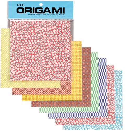 Aitoh Kimono and Folk Art Origami Paper, 5.875 by 5.875-Inch, 20-Pack