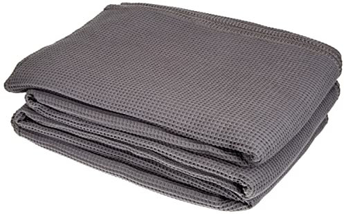 Kneer Waffelpique Decke, Baumwolle, Schiefer, 220 x 240 cm