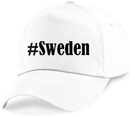 Reifen-Markt Base Cap Hashtag #Sweden Größe Uni Farbe Weiss Druck Schwarz