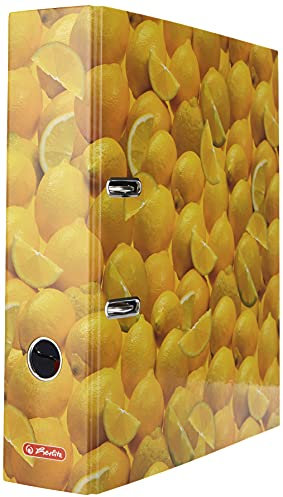 Herlitz Ordner A4, 8 cm Rückenbreite, Zitronen