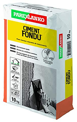 Parexlanko - Ciment Fondu - Gris – Maçonnerie et petits scellements - Durcissement rapide - Résistant aux conditions extrêmes - Utilisable pur - 10kg