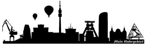 Skyline4u Ruhrgebiet Wandtattoo Skyline Wandtattoo in 6 Größen und 19 Farben (80x24cm schwarz)