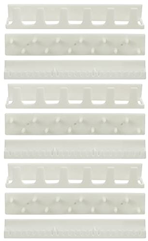Kurtzy Schmuck Halterung Ketten Aufbewahrung Weiß (9Stk) – Hakenleiste Selbstklebend 3-er Haken Set – Ketten & Ring Halterung, Armband, Ohrringe