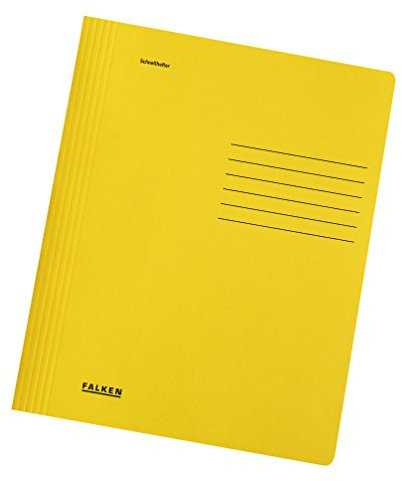 Original Falken Schnellhefter Intensivfarben. Made in Germany. Hefter aus Recycling-Karton für DIN A4 kaufmännische und Behördenheftung gelb Blauer Engel ideal für Büro und Schule