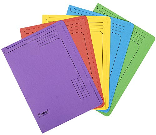 Exacompta - Ref 48100E - Forever Collection - Slip File - 220 x 310mm in Size, Suitable for A4 Documents, 290gsm Recycled Board - Assorted Colours (Pack of 25)