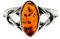 SilverAmber Jewellery - 925 Sterling Silber & Echter Baltischer Honig Bernstein Keltischer Ring - Ringgröße 52 (16.6) - 7503L