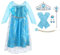 URAQT Kleid Prinzessin Kostüm Kinder Mädchen, Krone Kleid Kinder 9-teiliges Set mit Diadem Handschuhe Zauberstab usw für Weihnachten Verkleidung Karneval Party Halloween,110CM