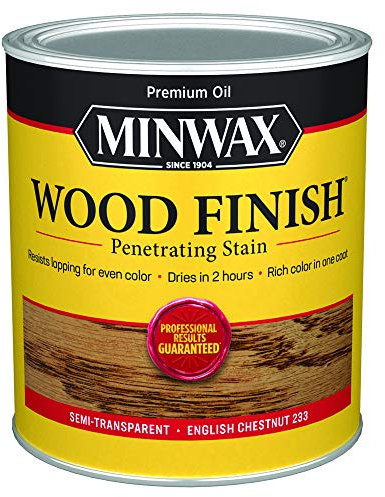 Minwax 70044 1 cuarto de galón de tinte para madera de castaño inglés con acabado de madera interior