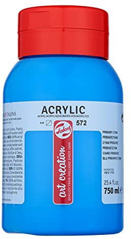 Talens Art Creation Acrylic Colour Bottle 750 ml Primary cyan 572 (3574572M)