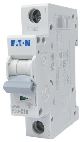 Eaton PLSM-C16-MW Disjoncteur 16 A 1P 1 pôle C Caractéristique C Interrupteur LS (242206 Alt 244734)