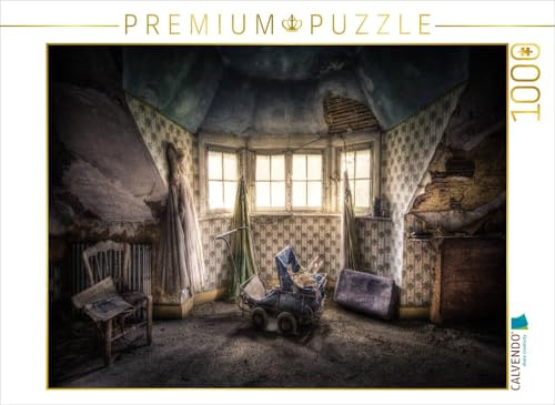 CALVENDO Puzzle Dachboden - gesehen in einem Alten, verlassenen Chateau in Belgien | 1000 Teile Lege-Größe 64 x 48 cm Foto-Puzzle für glückliche Stunden