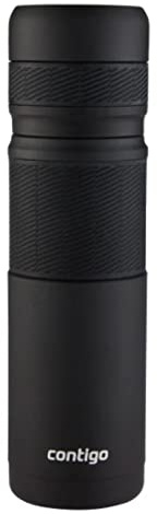 Contigo Thermal Bottle Thermalock Travel Mug, Stainless Steel Thermal Mug, Vacuum Flask, Leakproof, Coffee Mug with BPA Free Easy-Clean Lid, Matte Black Powder Coated, 740 ml