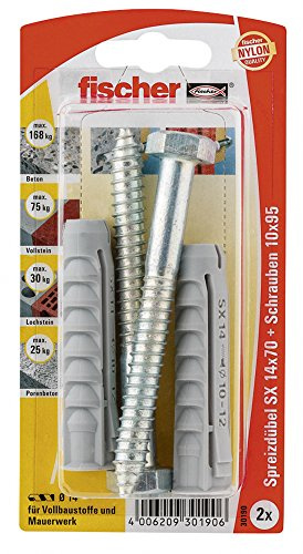 Fischer Dübel SX 14 x 70 SK SB-Karte, 2 x 6-kt-Schraube 10 x 95, 030190