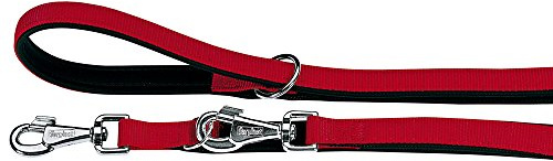 Ferplast Daytona GA Guinzaglio per Cani da Addestramento Extraresistente - 3 Lunghezze Regolabile - Morbida Impugnatura Imbottita - Antiabrasione - Design Italiano - 200 x 2 cm, Rosso