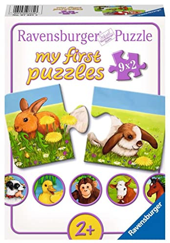 Ravensburger Kinderpuzzle - 07331 Liebenswerte Tiere - My First Puzzle mit 9x2 Teilen - Puzzle für Kinder ab 2 Jahren
