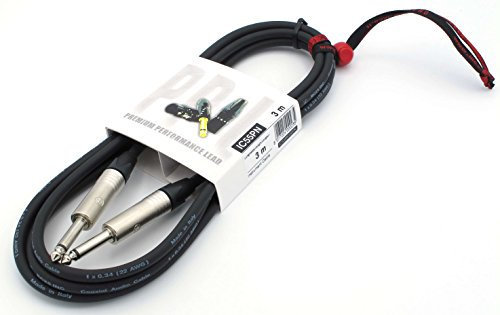 X-LEAD IC55PN030BK serie PLATINUM, cavo per strumenti professionale di alta qualità per Chitarra/Basso/Tastiere - Jack/Jack - connettori NEUTRIK - MADE IN ITALY by INCO - (3 m, nero)